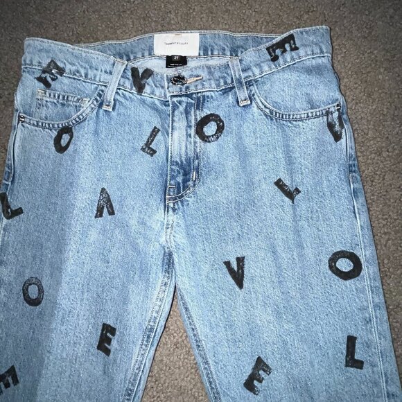 CURRENT/ELLIOTT "LOVE" Graffiti Denim Jeans - EUC - Size 27 - Picture 2 of 11